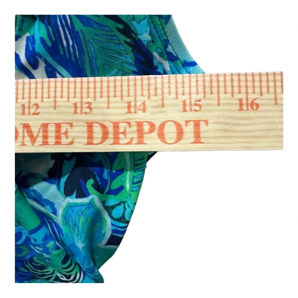 Lauren Ralph Lauren Blue Green Tropical Paisley Ruffle One Piece Swimsuit 12